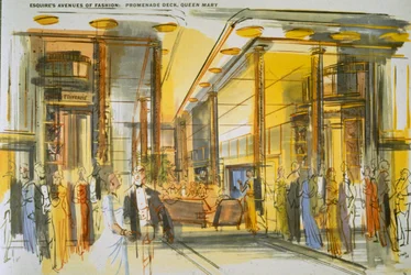 Promenadendeck an Bord der Queen Mary, aus 